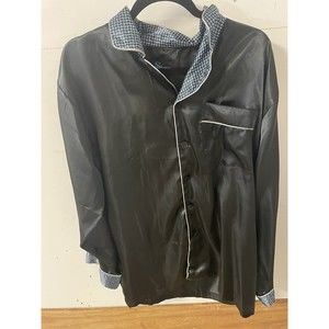 Steve Harvey Sleepwear Medium Blue/Black Pajama top Long Sleeve Mens New 6881